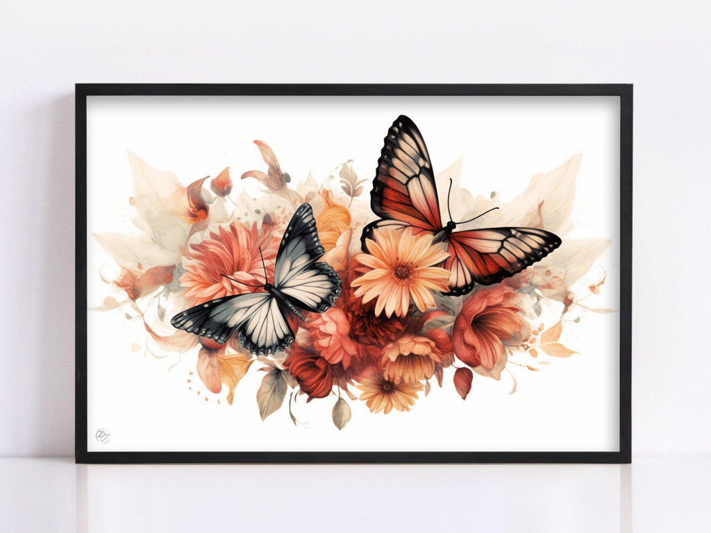 Vibrant Butterfly: Watercolor Wall Art Print, Giclee Print on Canvas, Artist Paper, Watercolor Paper, Available in Extra Large Sizes