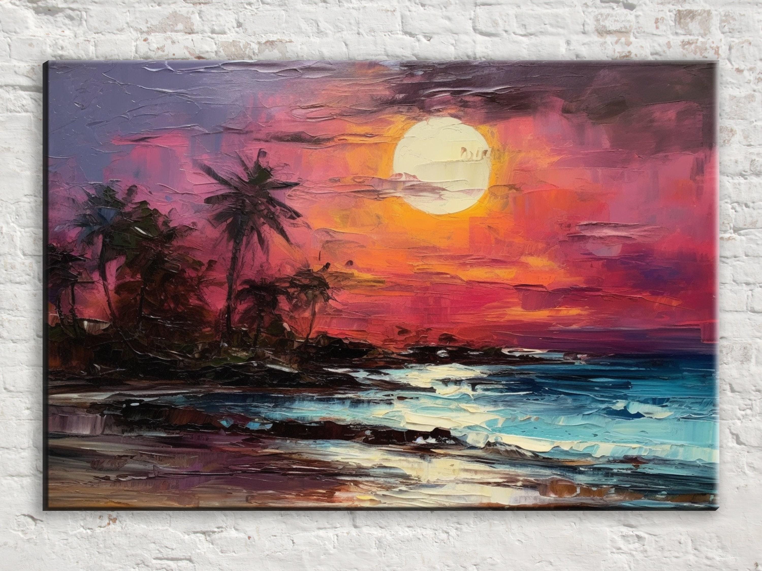 Moonlit Beach Wall Art – Large Canvas Art | Gallery Wrapped Canvas, Ready to Hang