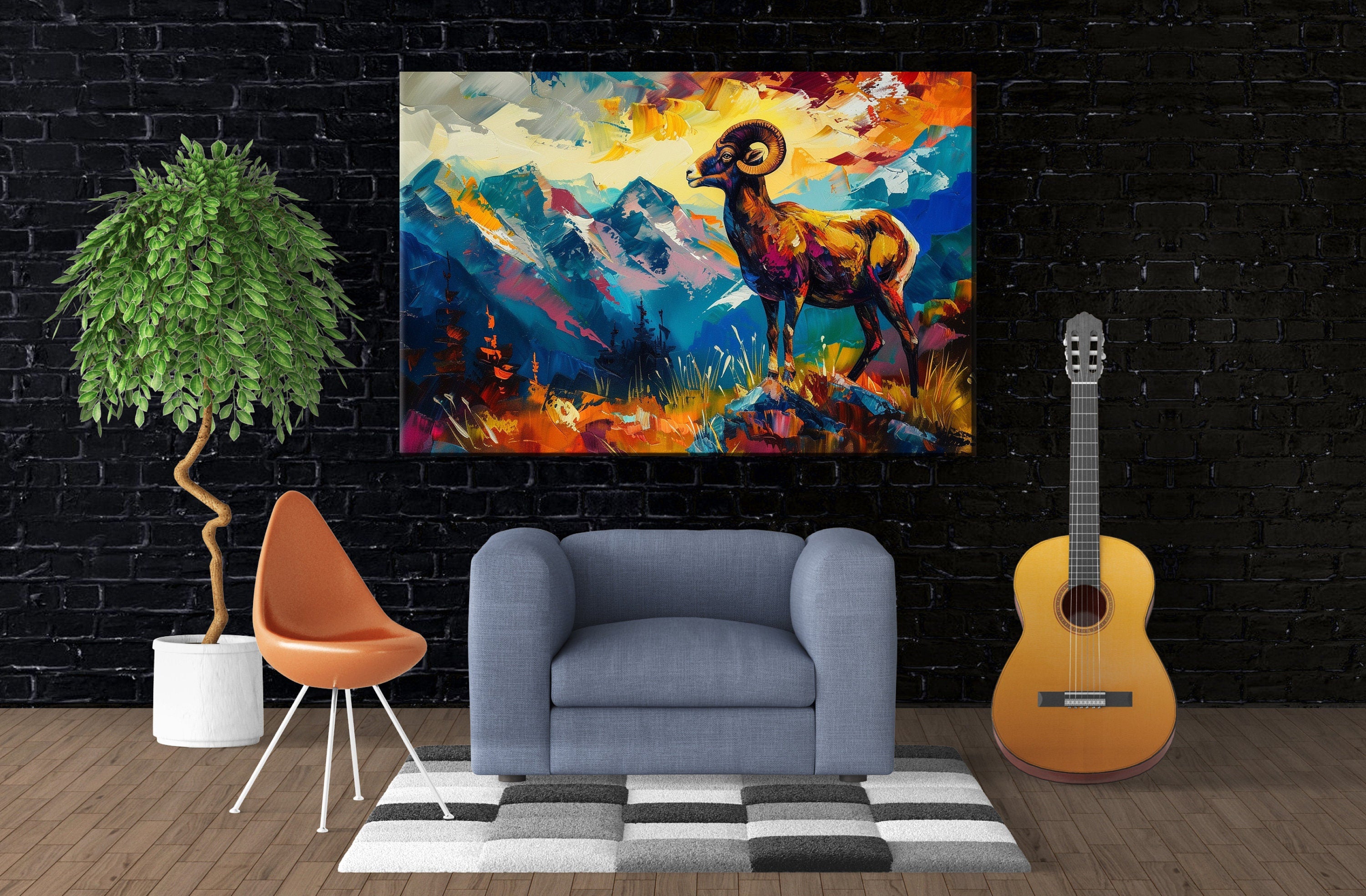 Bighorn Sheep Canvas | Large Wildlife Wall Art - Gallery Wrapped, Ready to Hang