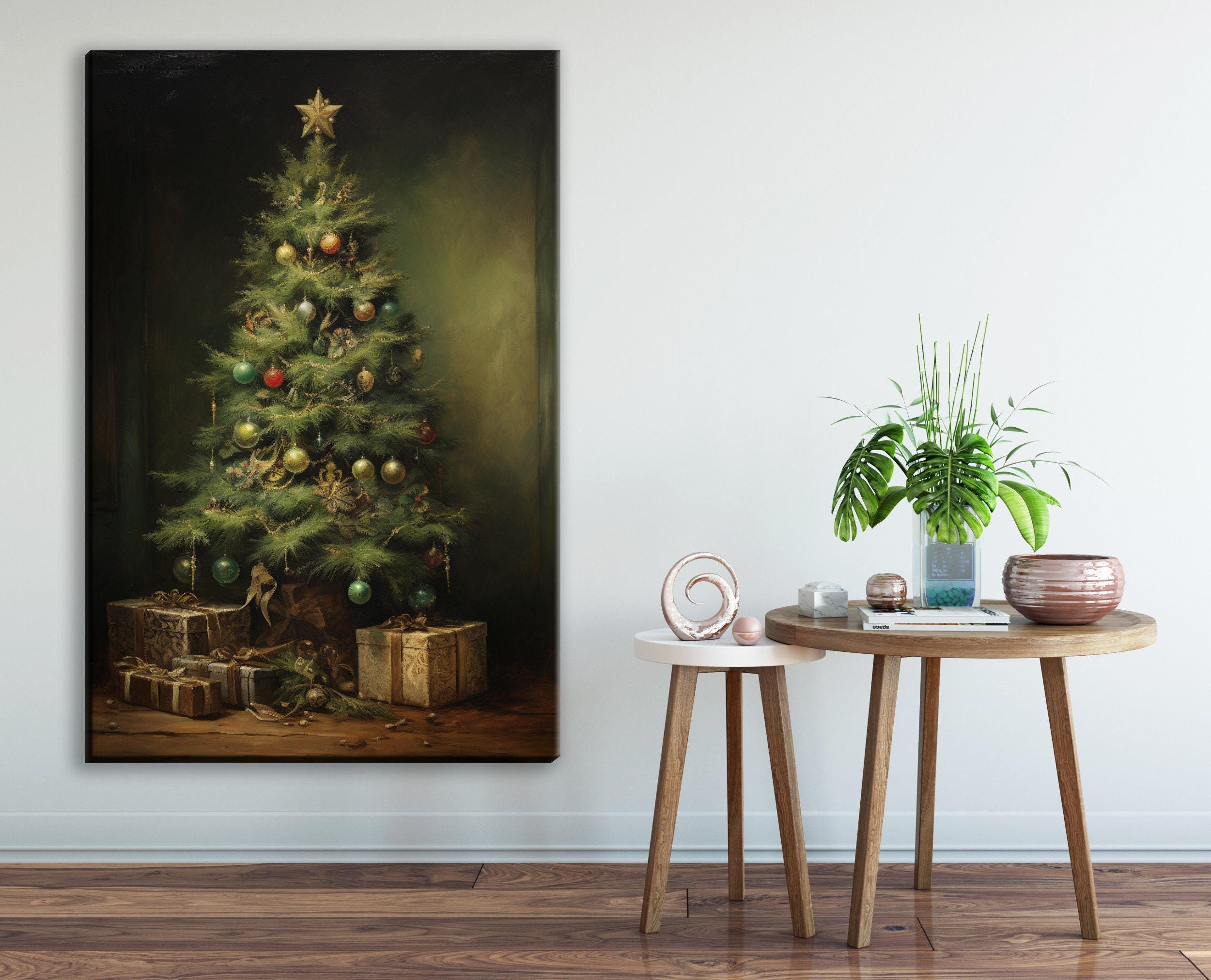 Rustic Christmas Tree Art - Extra Large Canvas Print | Ready to Hang Wall Art