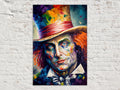 Mad Hatter Wall Art – Wonderland Canvas | Vibrant Fantasy Art Print on Wooden Frame