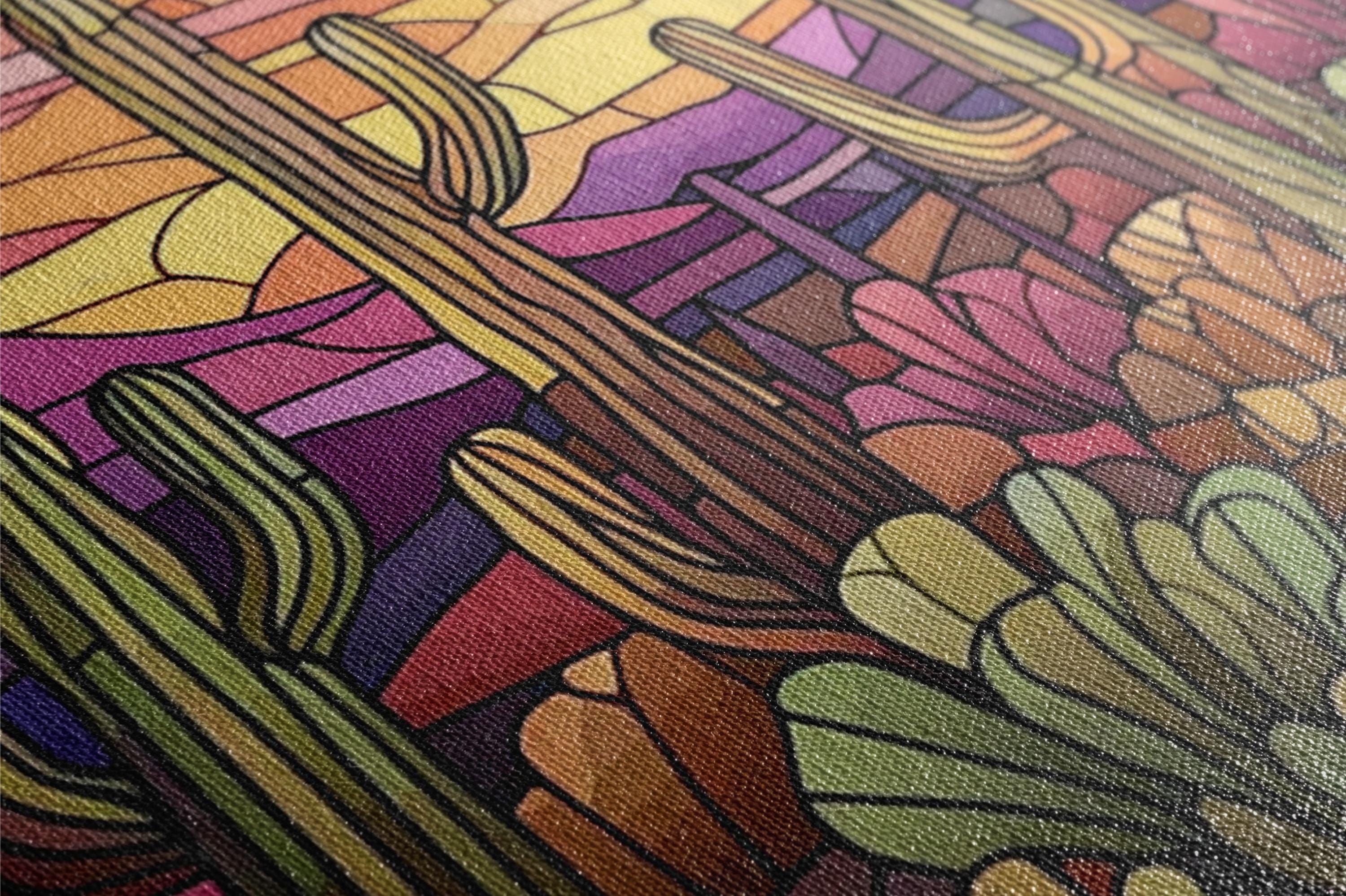 a close up of a painting of a cactus
