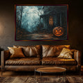 Haunted House Wall Art - Extra Large Gothic Canvas Print | Framed Spooky Decor