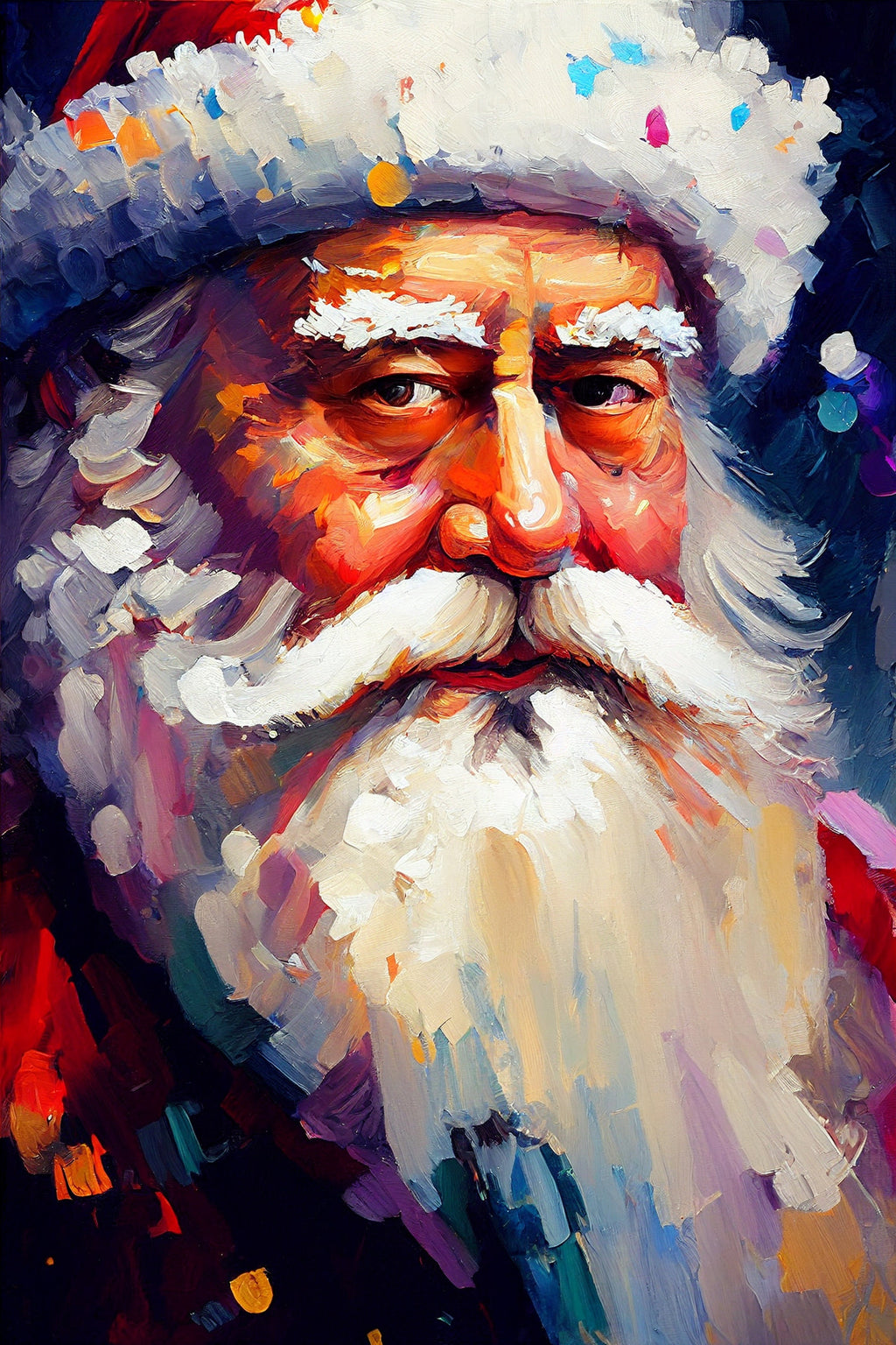Santa Claus Canvas Print - Festive Holiday Painting | Christmas Wall Art Decor