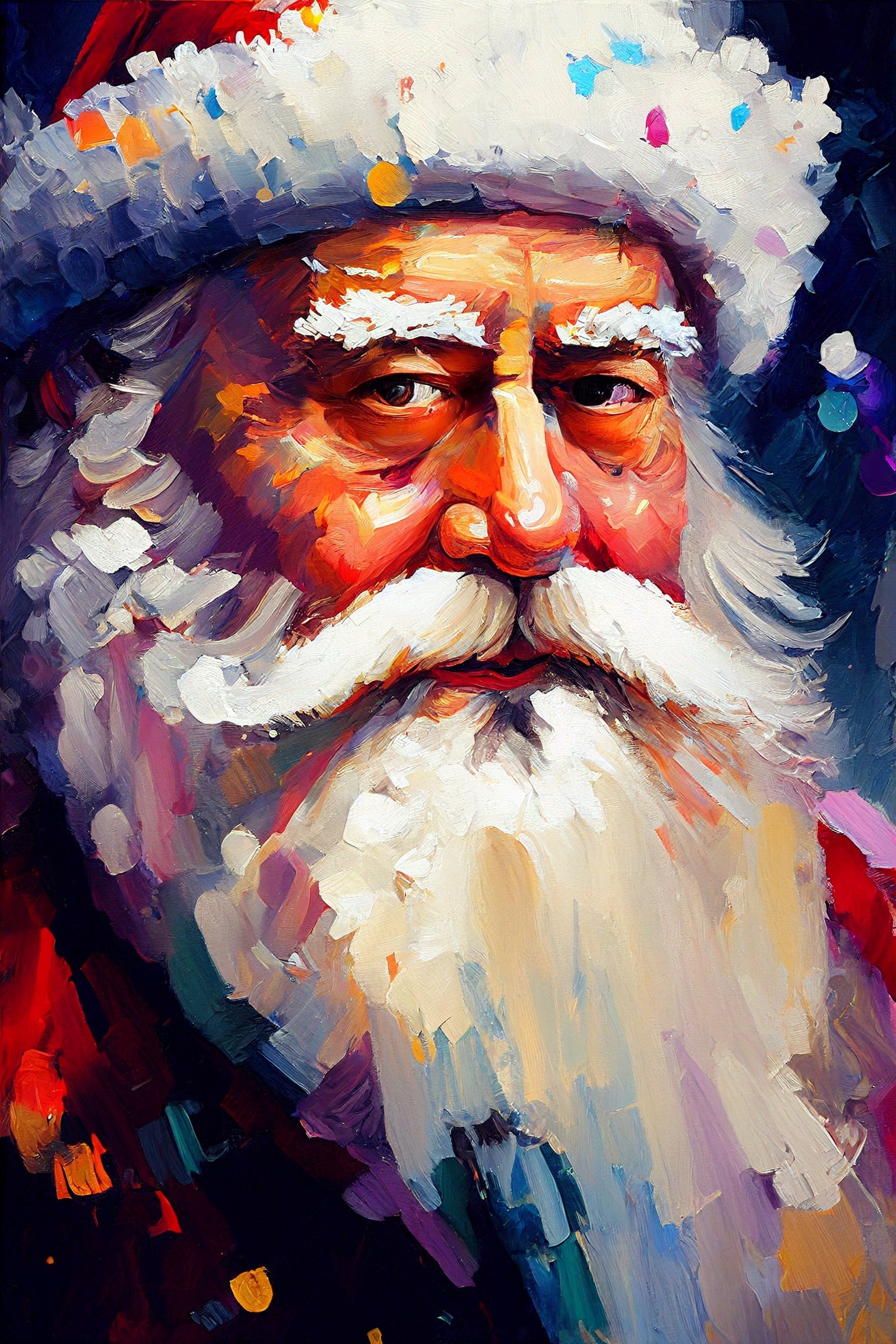 Santa Claus Canvas Print - Festive Holiday Painting | Christmas Wall Art Decor