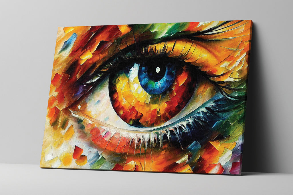 Eye Canvas Print – Vibrant Colorful Wall Art With Oil Painting Reproduction