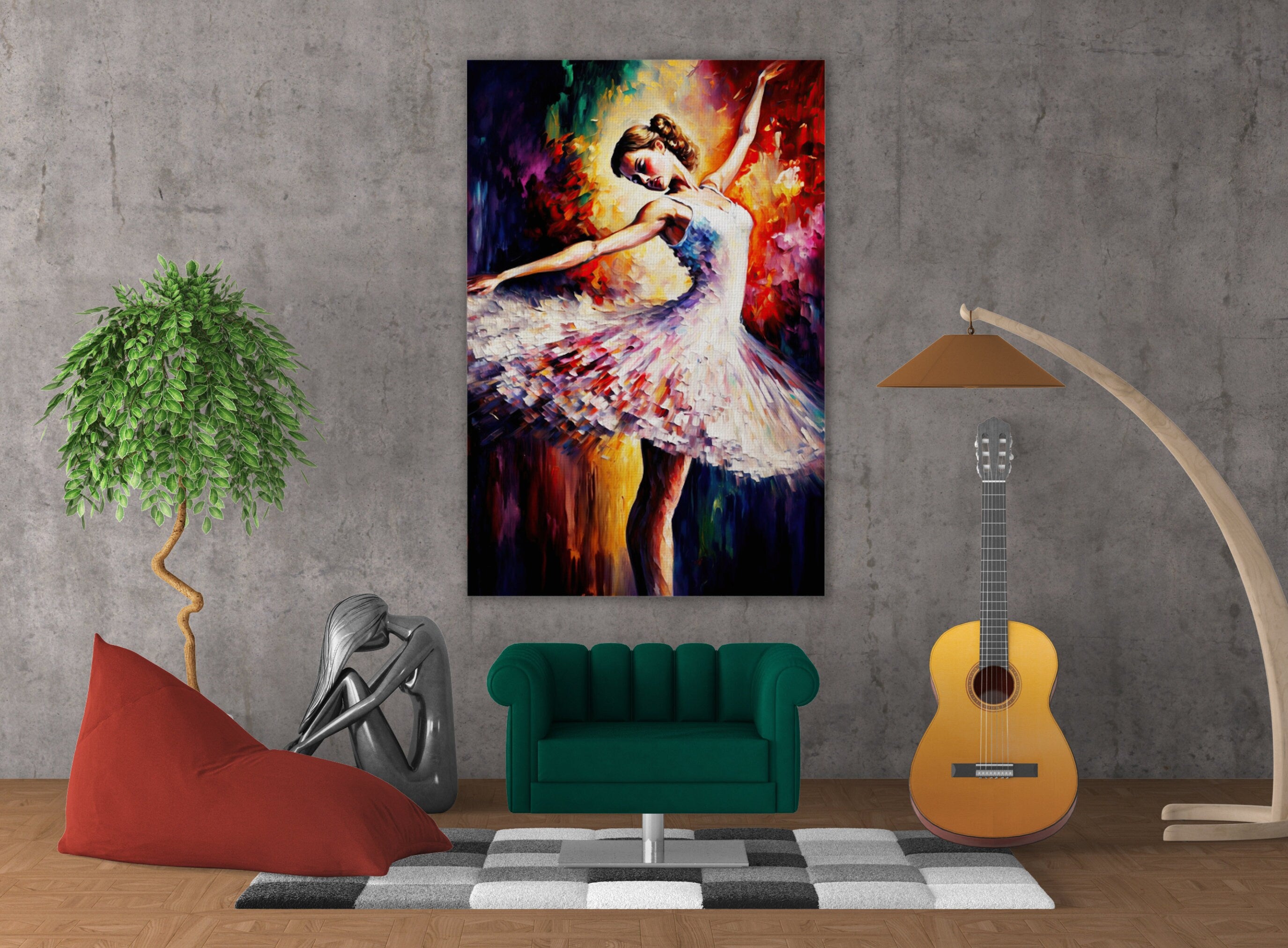 Ballerina Wall Art - High Quality Canvas Print with Wooden Frame & Scratch Resistant Coating
