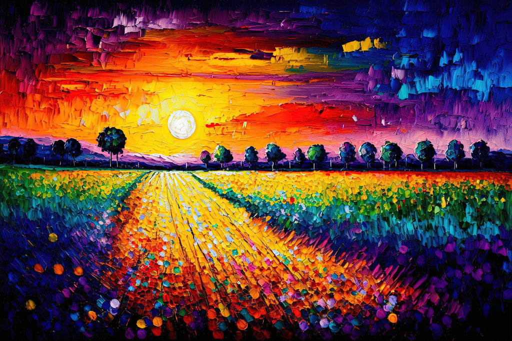Flower Field Canvas Art – Vibrant Floral Canvas | Large Wall Art with Wood Frame