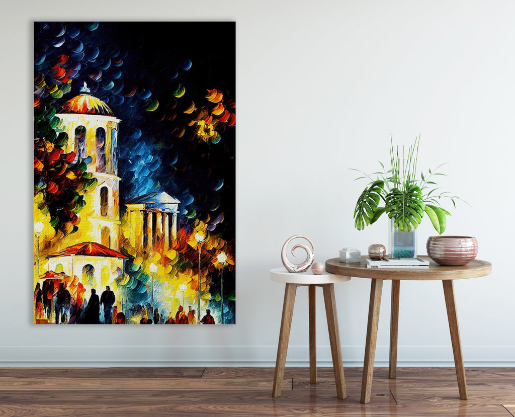 Athens Greece Canvas Print – Greek Wall Art With Wooden Frame, Gallery Ready