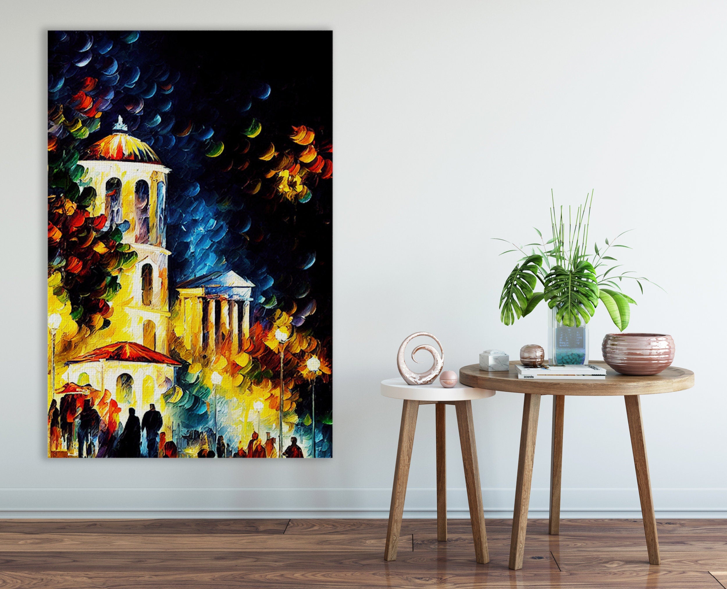 Athens Greece Canvas Print – Greek Wall Art With Wooden Frame, Gallery Ready