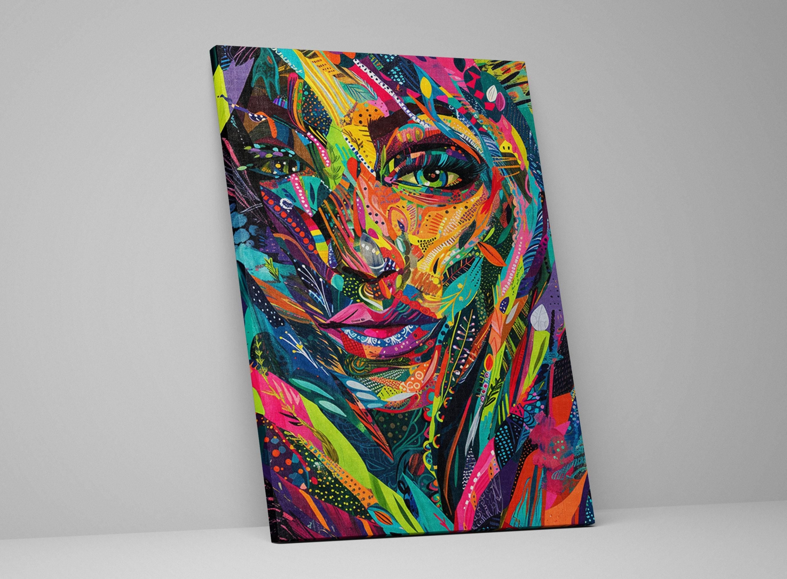 Abstract Colorful Canvas – Extra Large Gallery Wrapped Canvas with Bold Color Wall Decor