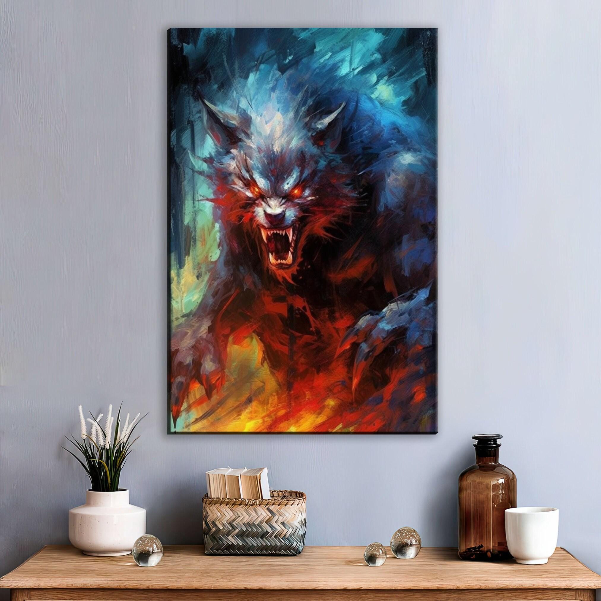 Halloween Werewolf Canvas – Spooky Wall Art | Large Gallery Wrapped Print