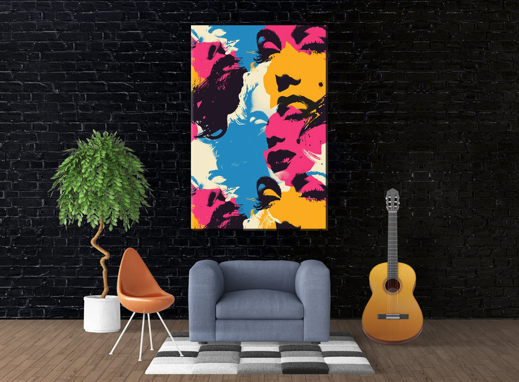 Warhol Style Pop Art - Large Marilyn Monroe Artwork on Gallery Wrapped Canvas