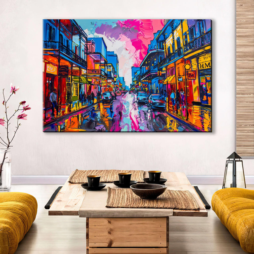 New Orleans Pop Art - French Quarter Art on Gallery Wrapped Canvas, Extra Large Ready to Hang