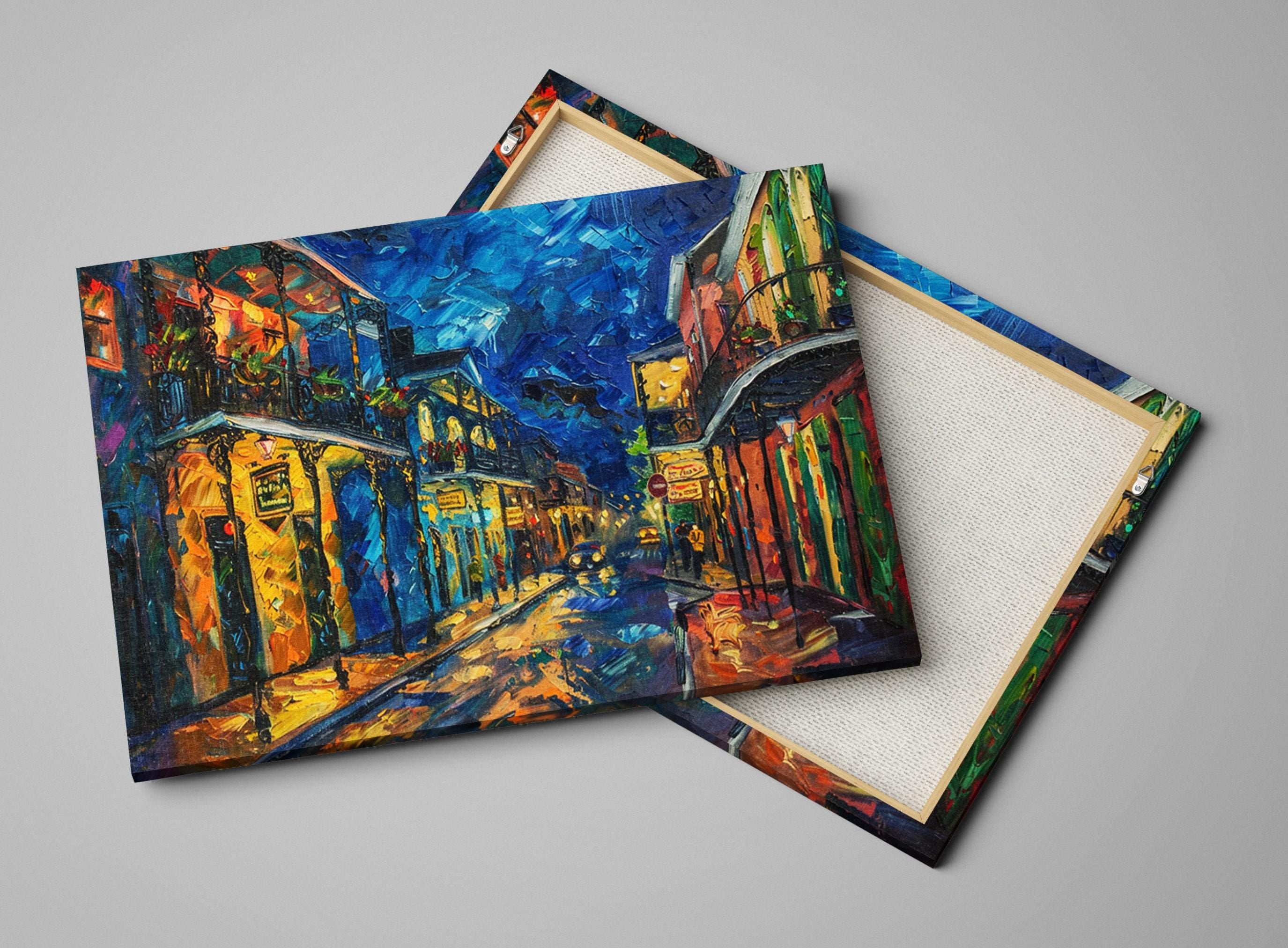 New Orleans Painting | Heavy Texture Canvas Print - Large Gallery-Wrapped Art