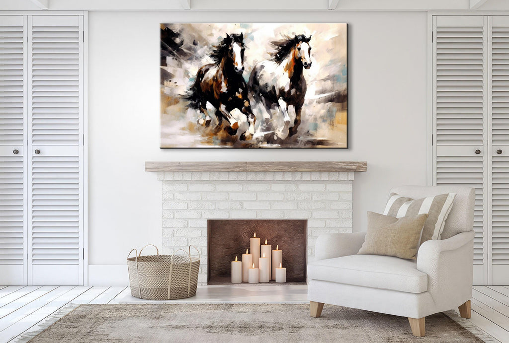 Pinto Horses Canvas - Large Canvas Art | Gallery Wrapped Wall Art Print