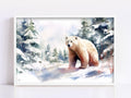 Arctic Majesty: Polar Bear Watercolor - Giclee Print on Canvas, Artist Paper, Watercolor Paper, Available in Extra Large Sizes