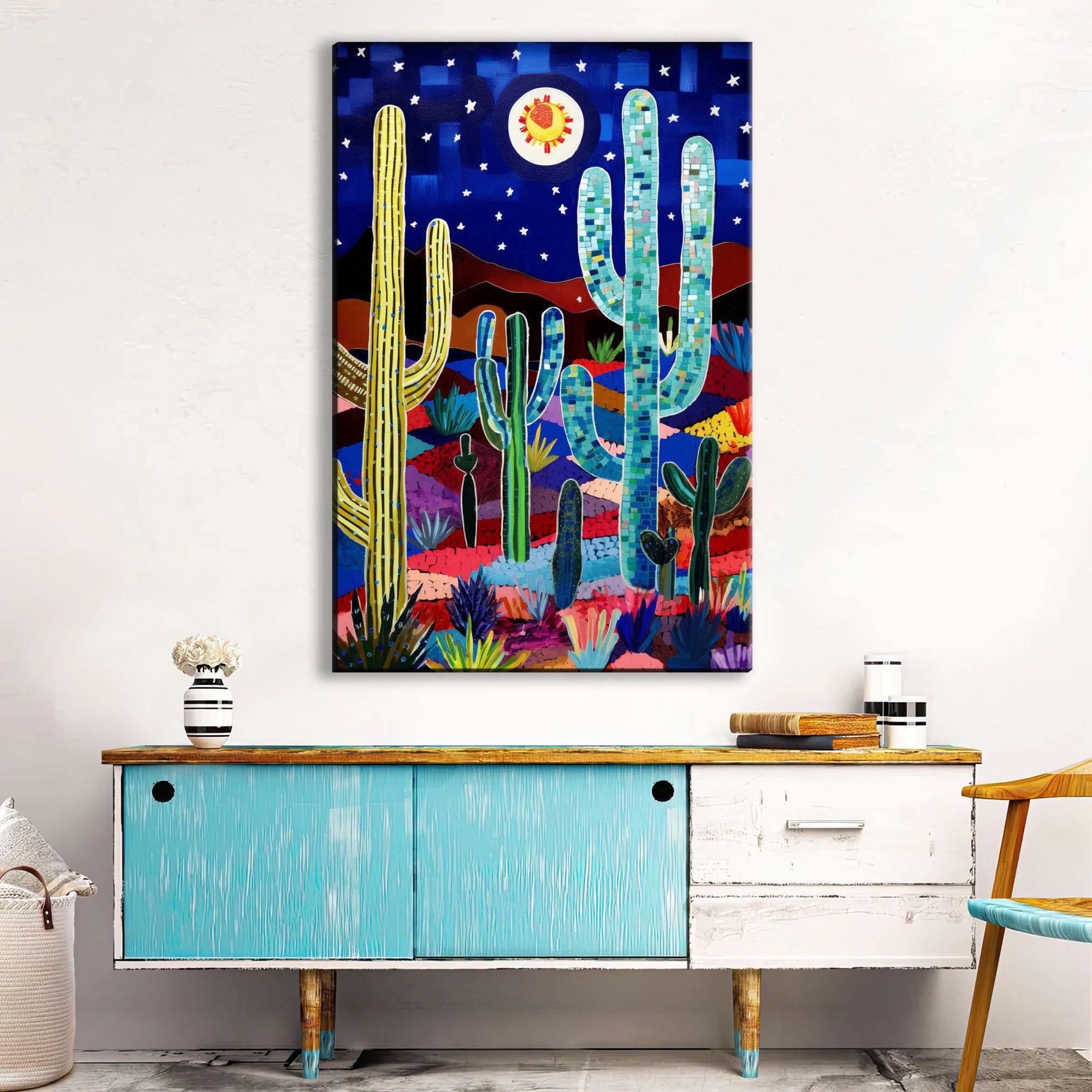 Desert Wall Art – Nocturnal Mirage Starry Night Canvas | Gallery Wrapped, Ready to Hang
