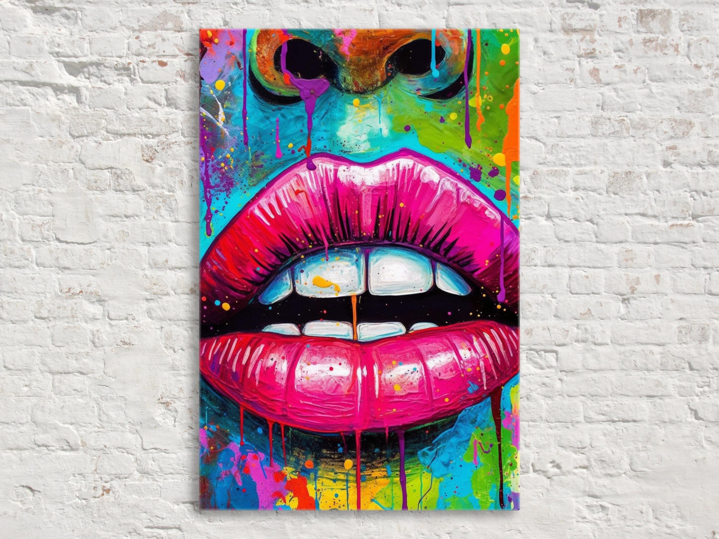 Luscious Lips Art – Large Canvas Wall Art | Abstract Woman Allure Decor