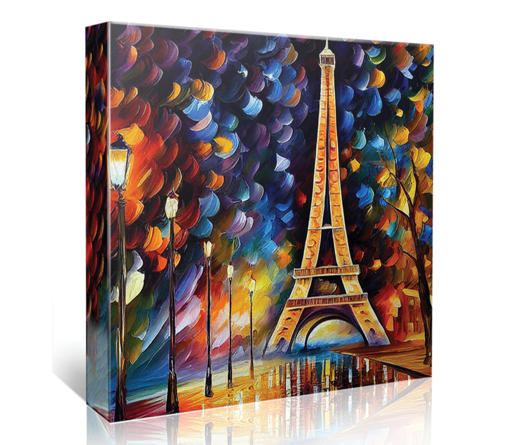 Eiffel Tower Canvas – Vibrant Paris Wall Art With Wooden Frame & Scratch Resistant Coating