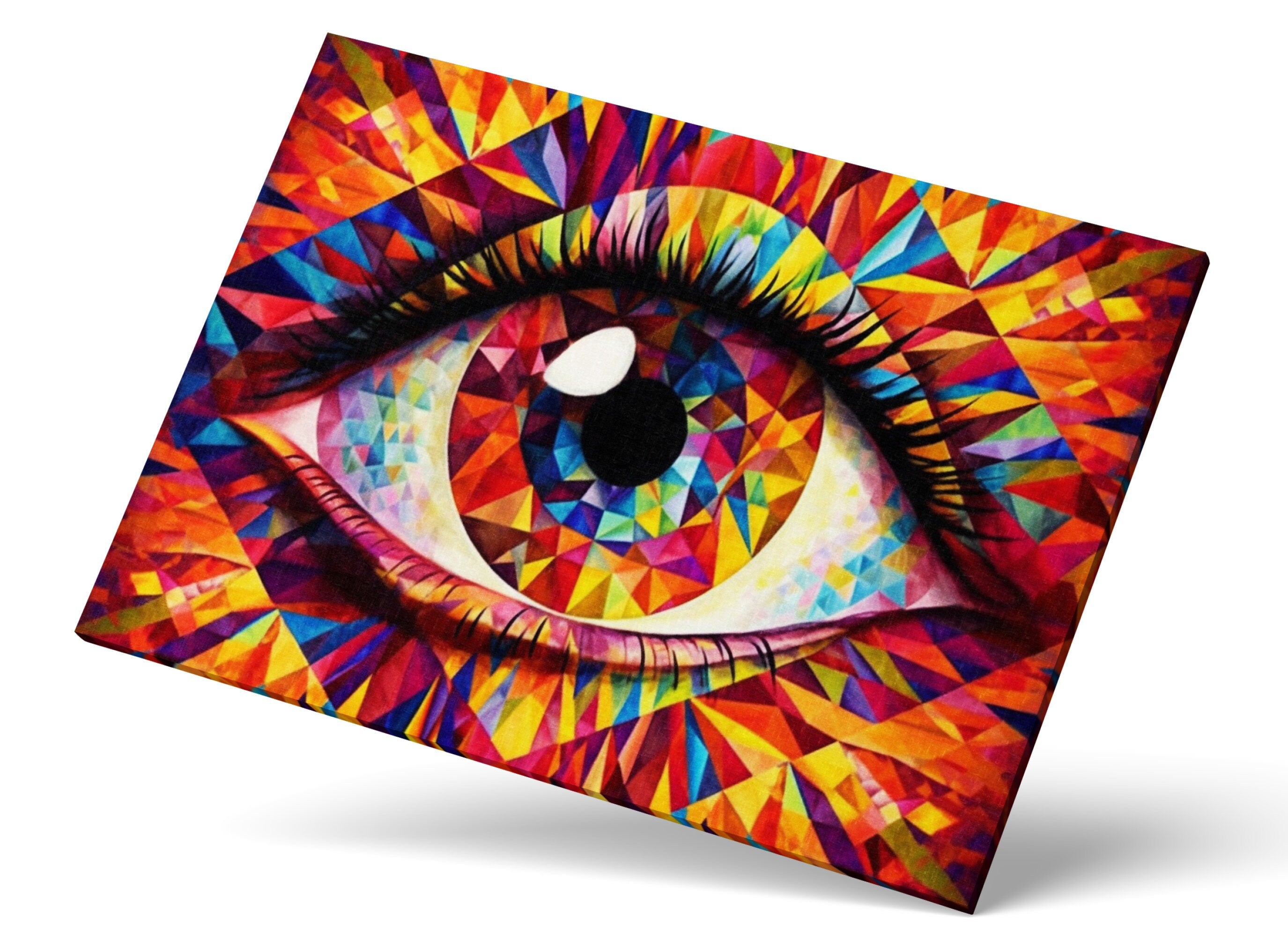 Psychedelic Canvas Art – Third Eye Painting with Vibrant Colors & Trippy Home Decor