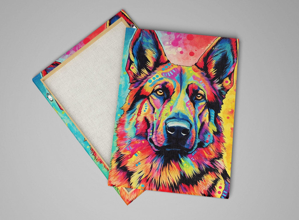 German Shepherd Canvas Print – Large Dog Canvas, Vibrant Pet Art, Gallery Ready Wall Decor
