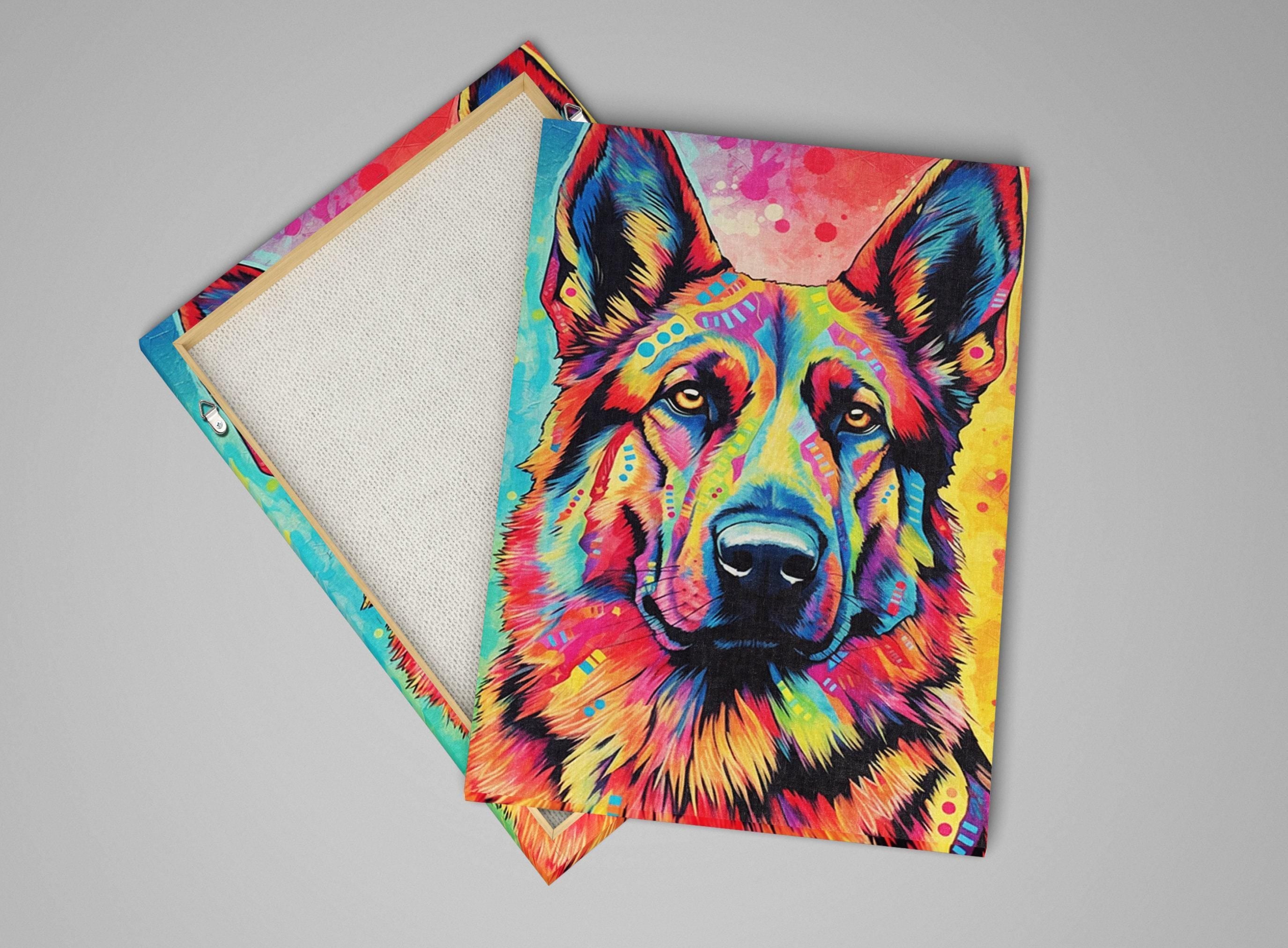 German Shepherd Canvas Print – Large Dog Canvas, Vibrant Pet Art, Gallery Ready Wall Decor