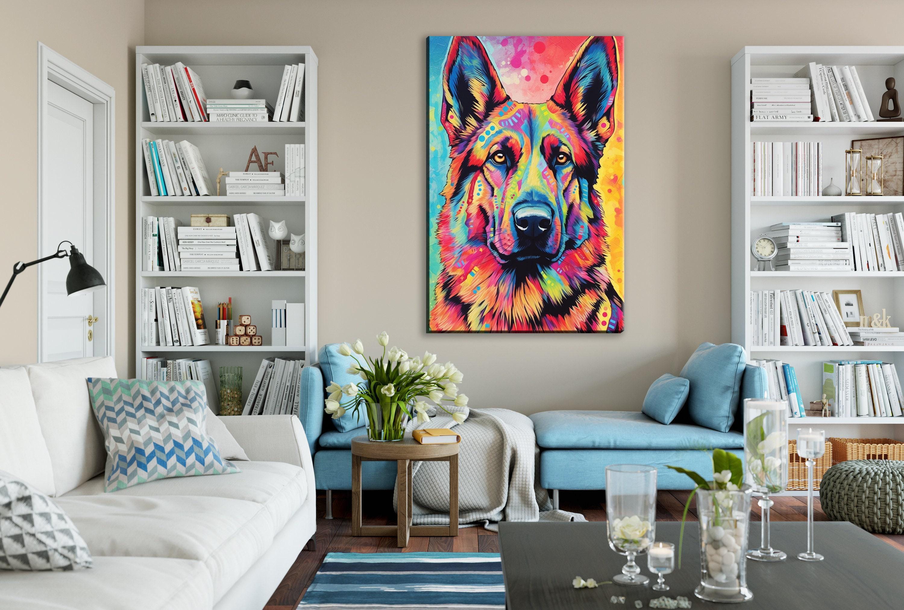 German Shepherd Canvas Print – Large Dog Canvas, Vibrant Pet Art, Gallery Ready Wall Decor