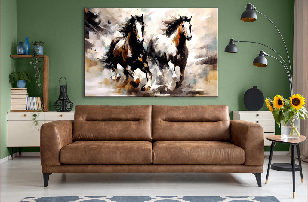 Pinto Horses Canvas - Large Canvas Art | Gallery Wrapped Wall Art Print