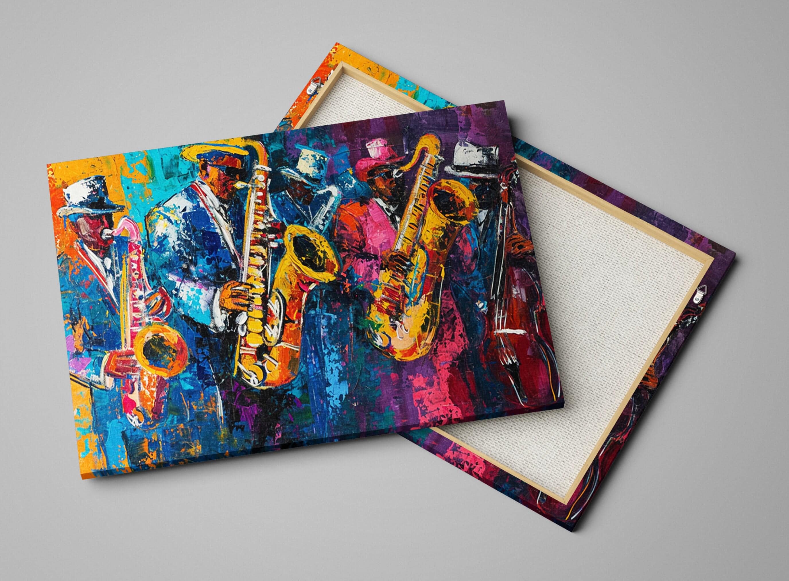 Jazz Wall Art – Vibrant Saxophone Wall Decor on Gallery Wrapped Canvas, Ready to Hang
