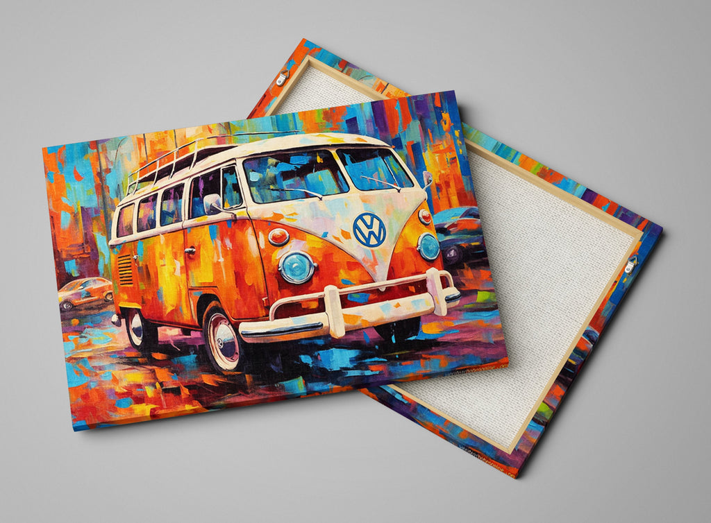 Volkswagen Bus Canvas | Retro VW Bus Art on Gallery Wrapped Canvas - Large Wall Art