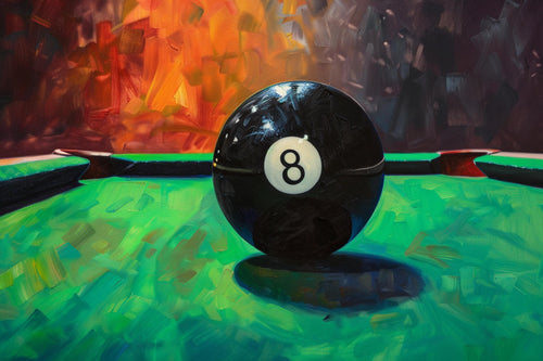 8 Ball Pool Art - Classic Pool Table Scene | Gallery Wrapped Canvas, Extra Large