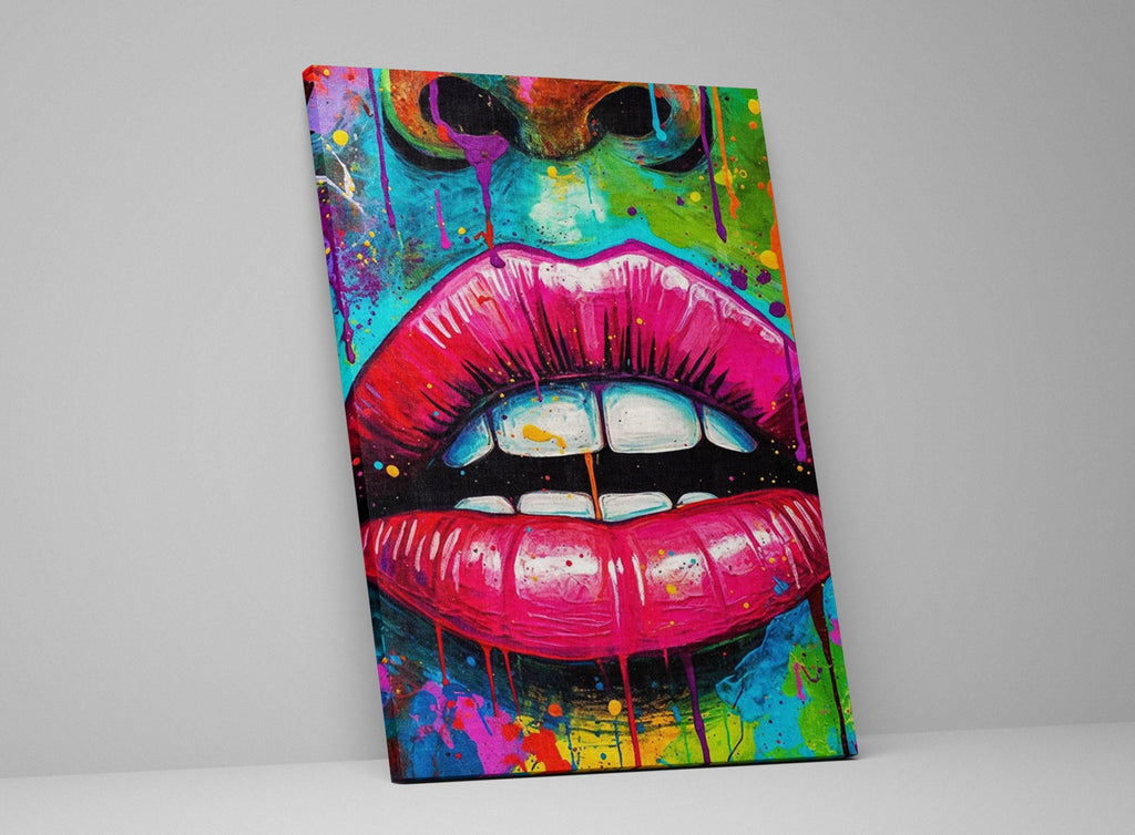 Luscious Lips Art – Large Canvas Wall Art | Abstract Woman Allure Decor
