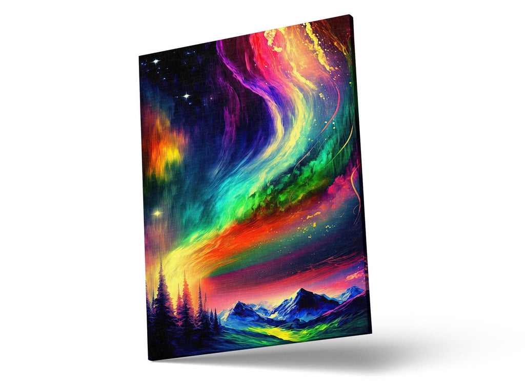 Northern Lights Canvas - Vibrant Aurora Borealis Art | Large Gallery Wrapped Canvas Print