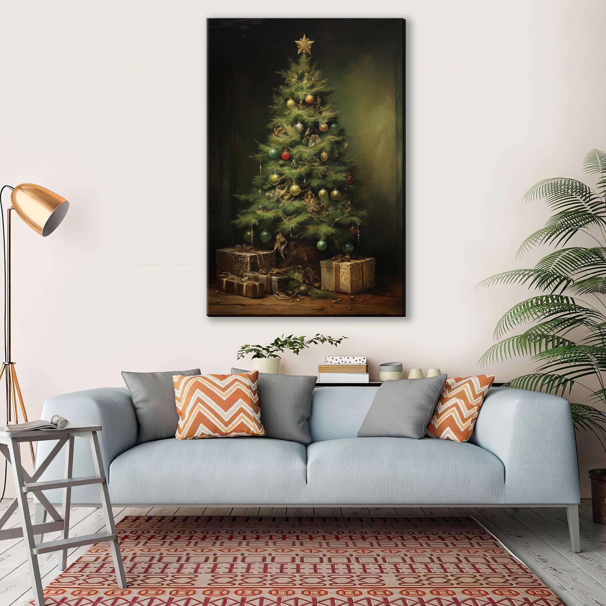 Rustic Christmas Tree Art - Extra Large Canvas Print | Ready to Hang Wall Art