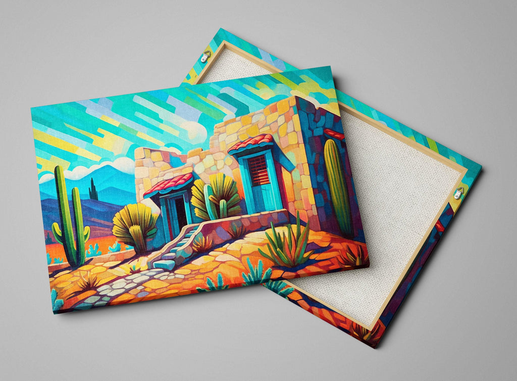 Spanish Adobe Canvas | Large Gallery Wrapped Canvas - Southwestern Decor Art