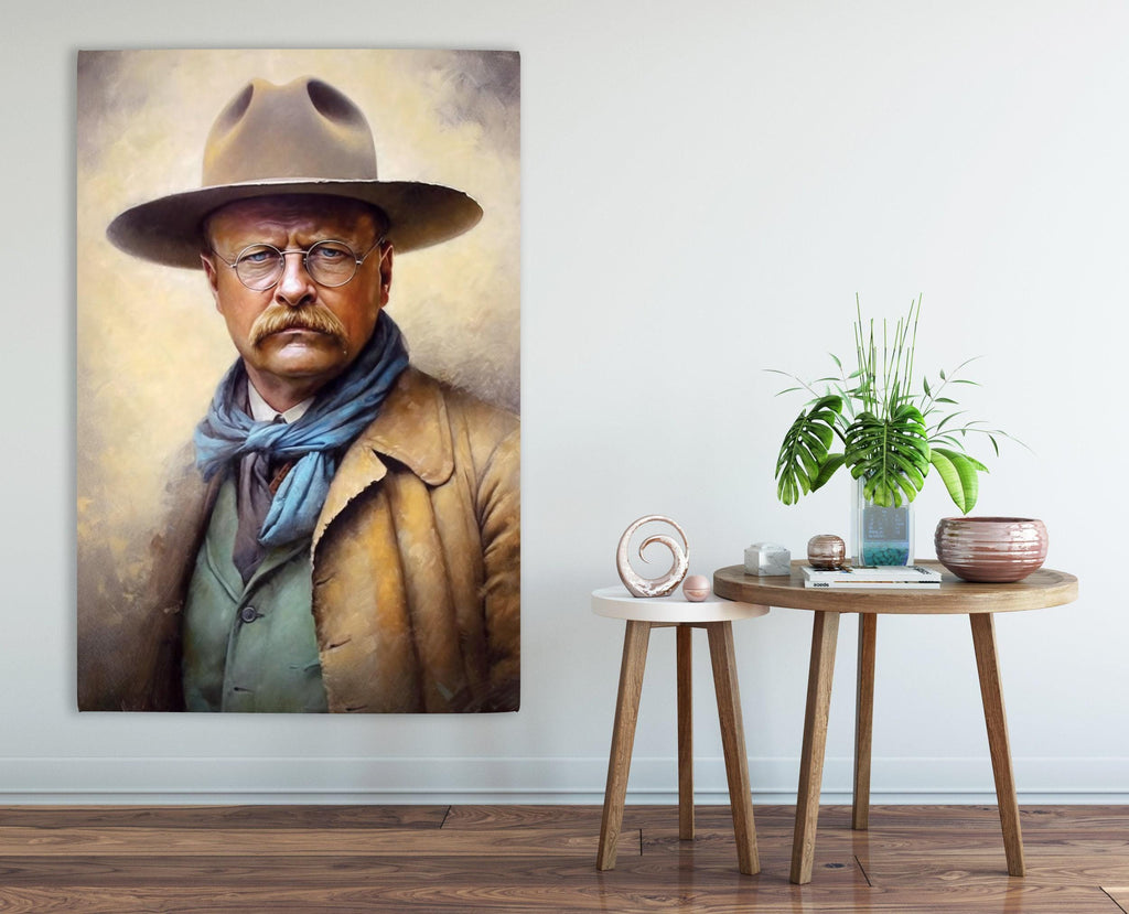 Theodore Roosevelt Portrait - Large Canvas Print | Gallery Wrapped Canvas, Political Wall Art