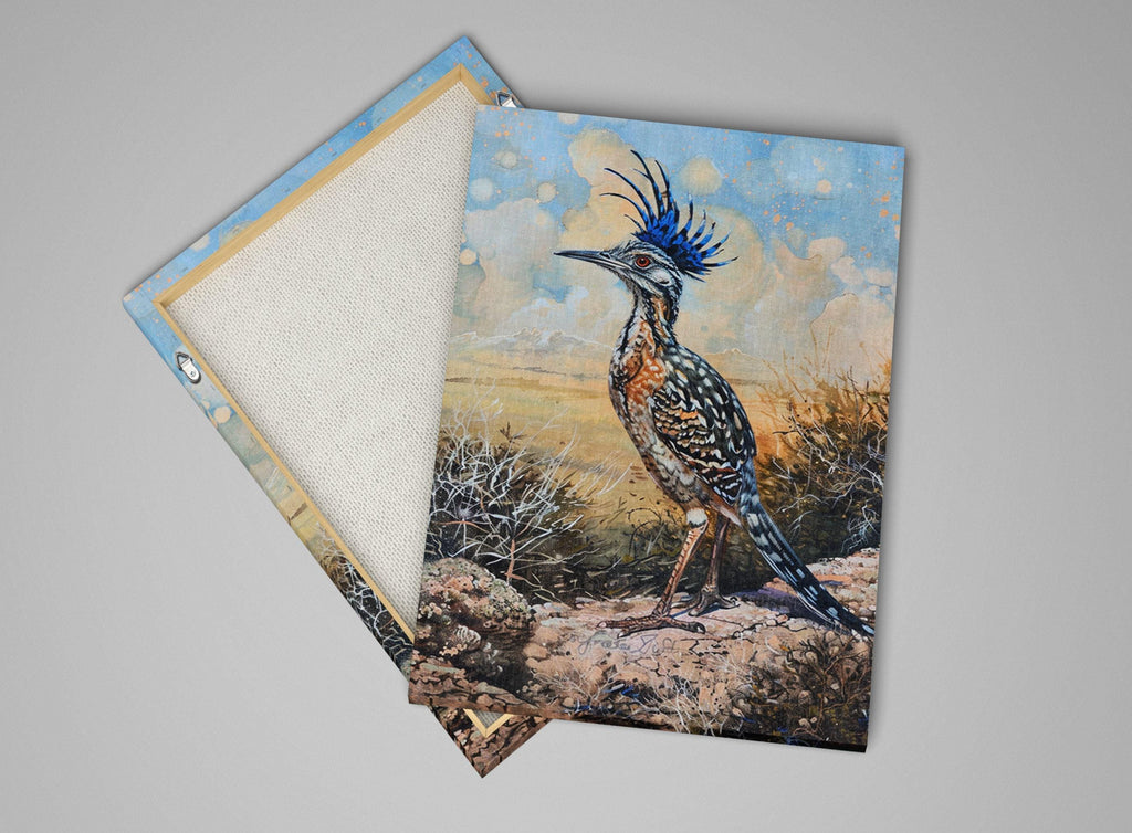 Desert Roadrunner Painting - Southwest Wall Art | Large Canvas Print, Ready to Hang