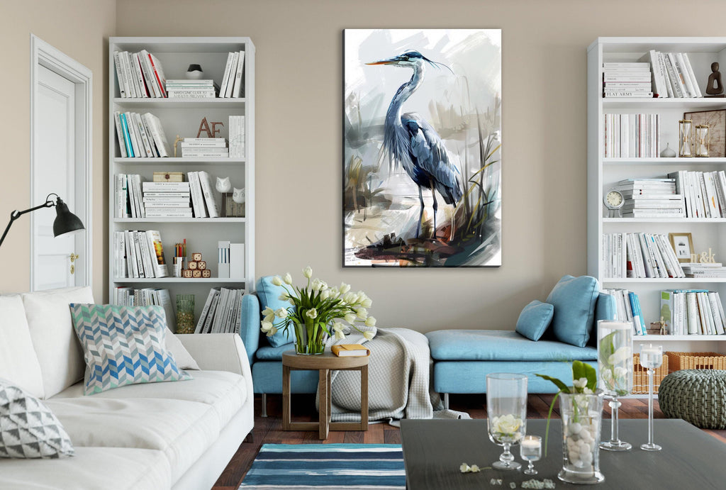 Blue Heron Wall Art – Large Canvas Art | Gallery Wrapped Canvas Print