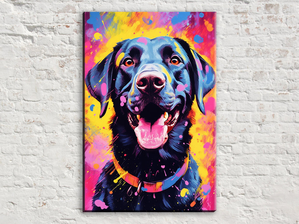Black Labrador Canvas - Large Canvas Print With Scratch Resistant Coating & Wooden Frame Art