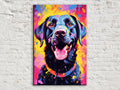Black Labrador Canvas - Large Canvas Print With Scratch Resistant Coating & Wooden Frame Art
