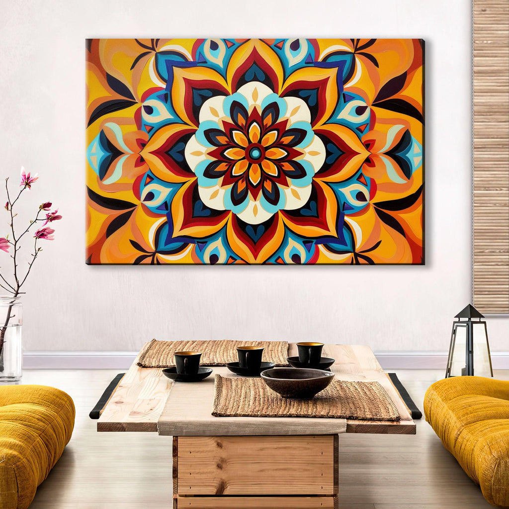 Boho Wall Art - Extra Large Gallery Wrapped Canvas | Colorful Abstract Patterned Painting