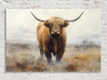 Highland Cow Wall Art – Extra Large Canvas | Rustic Farmhouse Decor Print