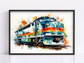 Express of Nostalgia: Watercolor Train Print, Giclee Print on Canvas, Artist Paper, Watercolor Paper, Available in Extra Large Sizes