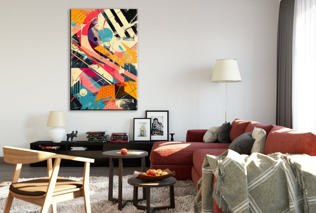 Retro Futurism Canvas – Large Abstract Wall Art | Gallery Wrapped, UV Coated Print