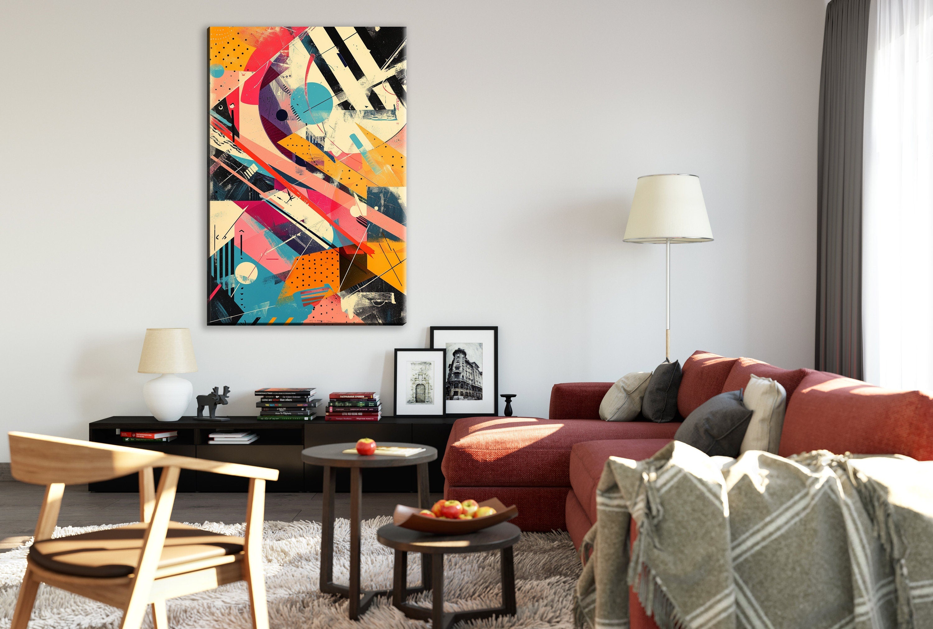 Retro Futurism Canvas – Large Abstract Wall Art | Gallery Wrapped, UV Coated Print