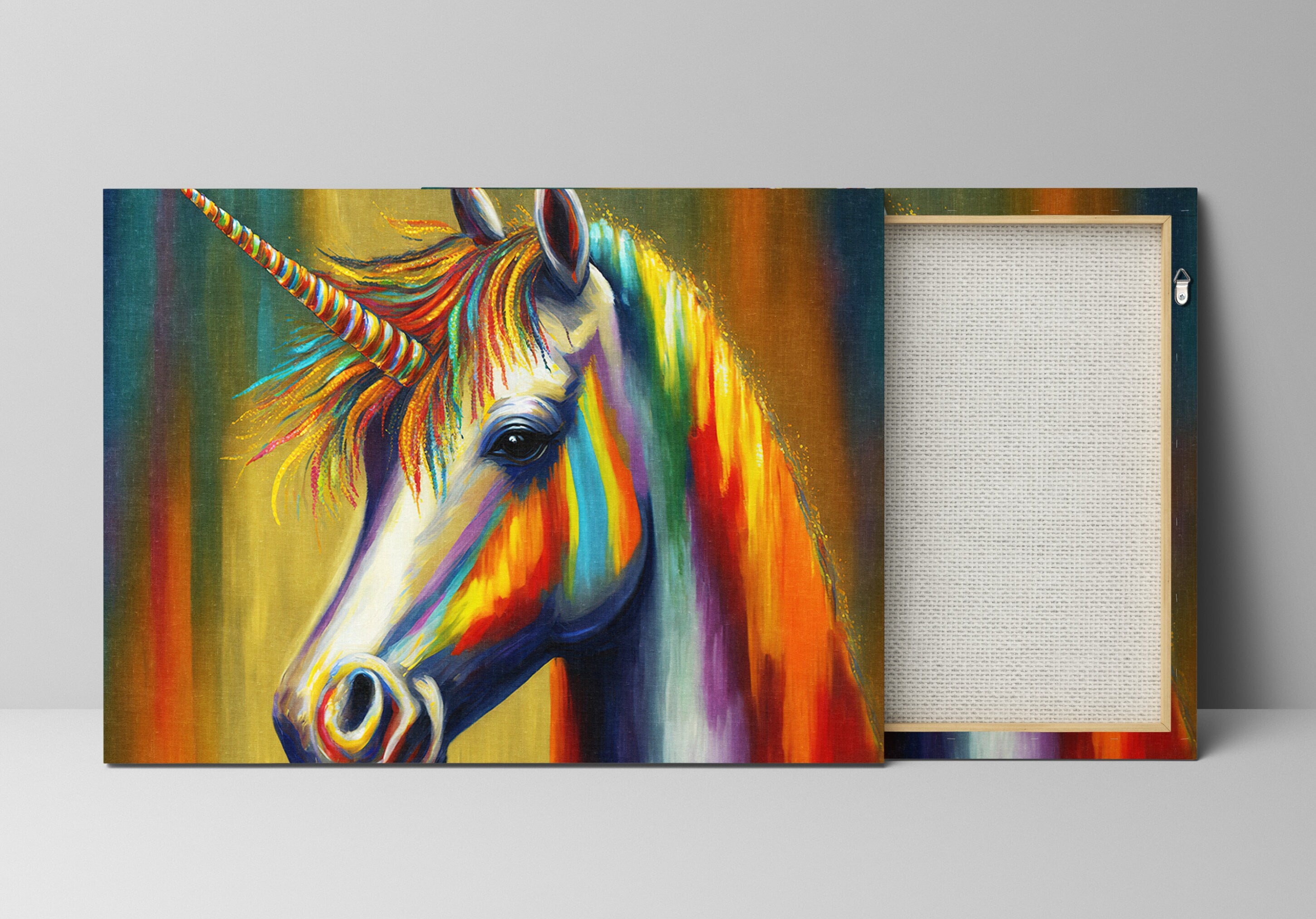Unicorn Canvas Art – Colorful Kids Room Art With Vibrant Giclee Canvas Print