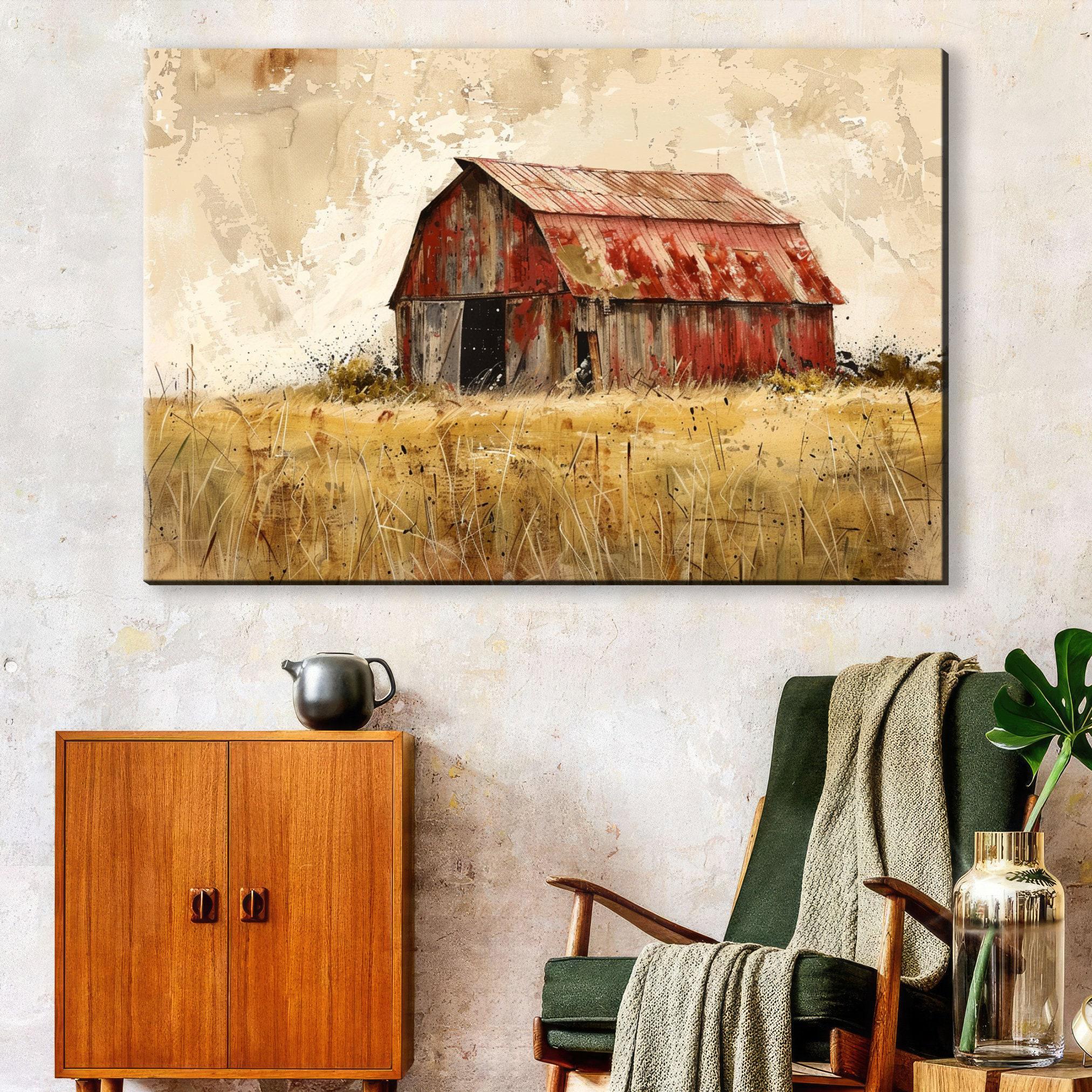 Farmhouse Barn Decor – Large Canvas Art | Rustic Wall Art on Gallery Wrapped Wood Frame