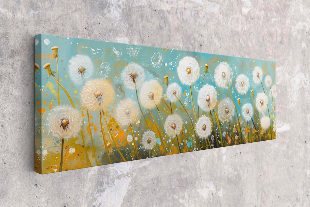 Panoramic Dandelion Wall Art - Large Framed Canvas, Gallery Wrapped, Ready to Hang