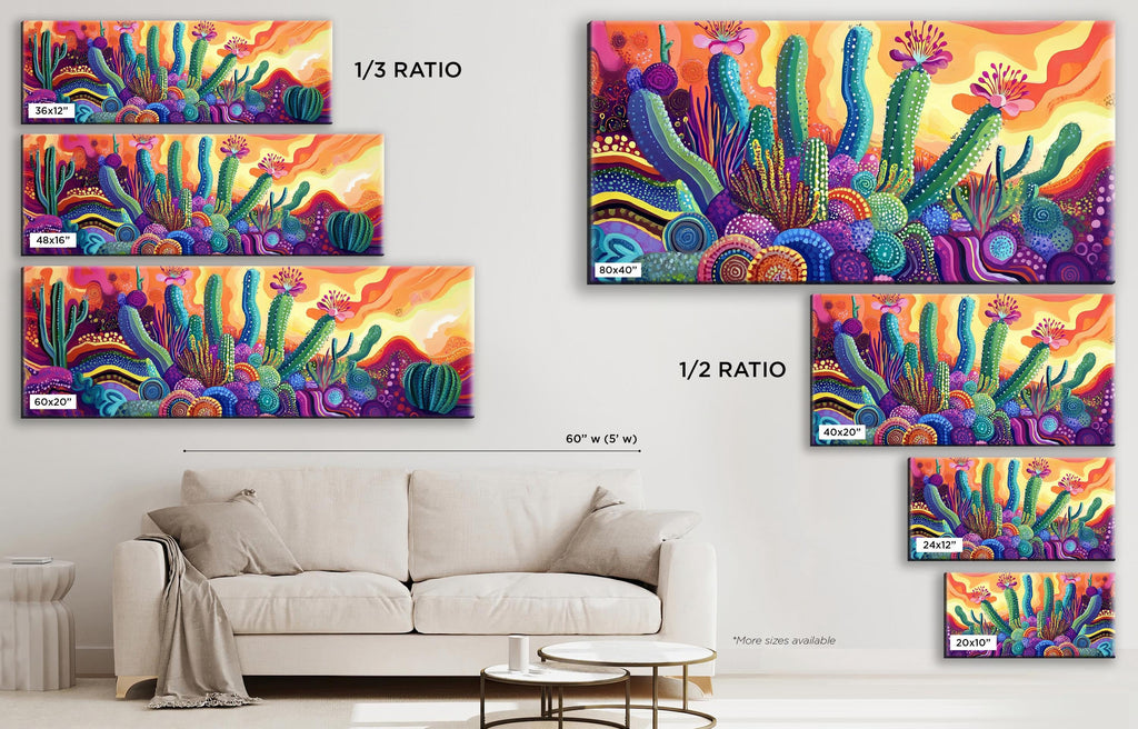 a living room with a couch and paintings on the wall